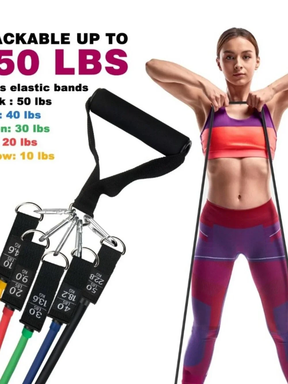 NEW Resistance Training Bands 11 Piece Set Home Workout Physical Therapy Yoga Pi